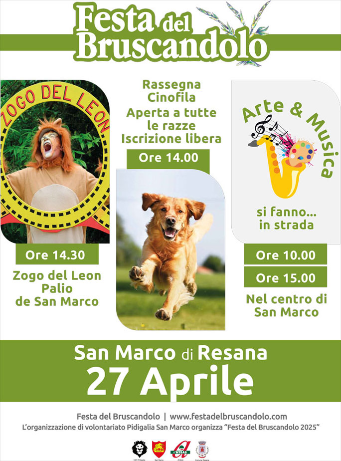 2023 RESANA SAN MARCO FESTA DEL BRUSCANDOLO zogo del leon de san marco e rassegna cinofila