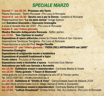 2024 RONCADE eventi marzo