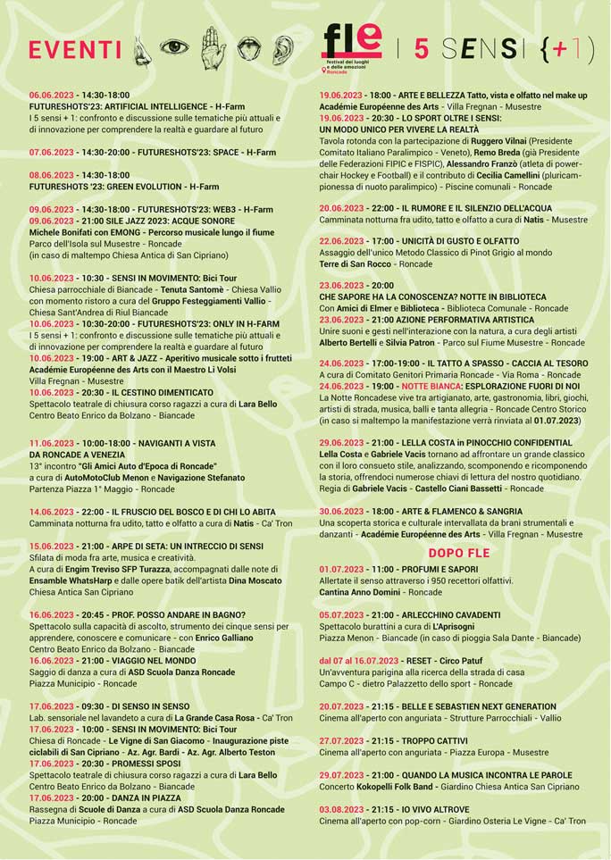2022 RONCADE FLE FESTIVAL DEI LUOGHI E DELLE EMOZIONI programma