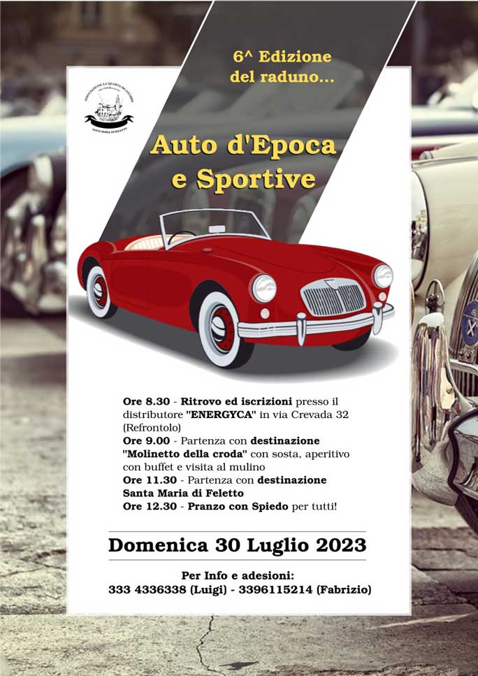 2023 san pietro di feletto santa maria di feletto raduno auto d'epoca e sportive