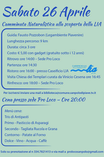 2025 SAN POLO DI PIAVE PRIMAVERA SUL LIA sabato 26 aprile