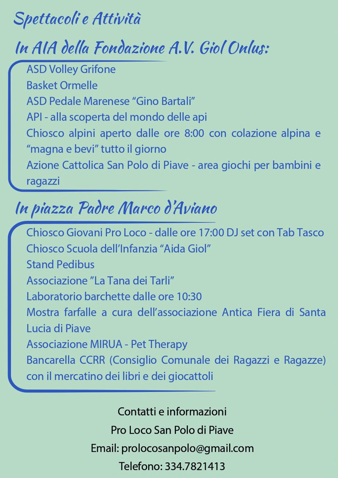 2025 SAN POLO DI PIAVE PRIMAVERA SUL LIA spettacoli