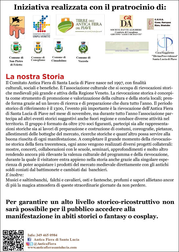 2019 SANTA LUCIA DI PIAVE RIEVOCAZIONE STORICA ANTICA FIERA la nostra storia