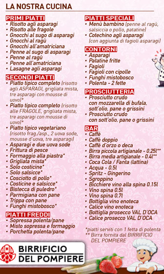 SCORZE' GARDIGIANO FESTA DELL'ASPARAGO E DELLA FRAGOLA menù