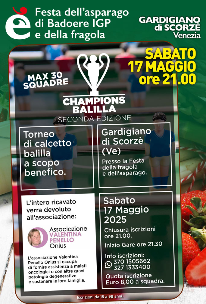 SCORZE' GARDIGIANO torneo di calcetto balilla