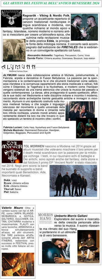 artisti 2024 trebaseleghe festival dell'antico benessere 