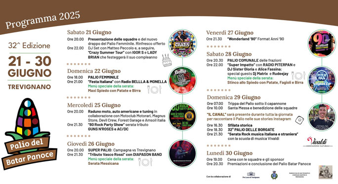 TREVIGNANO PALIO DI TREVIGNANO PALIO BATAR PANOCE programma