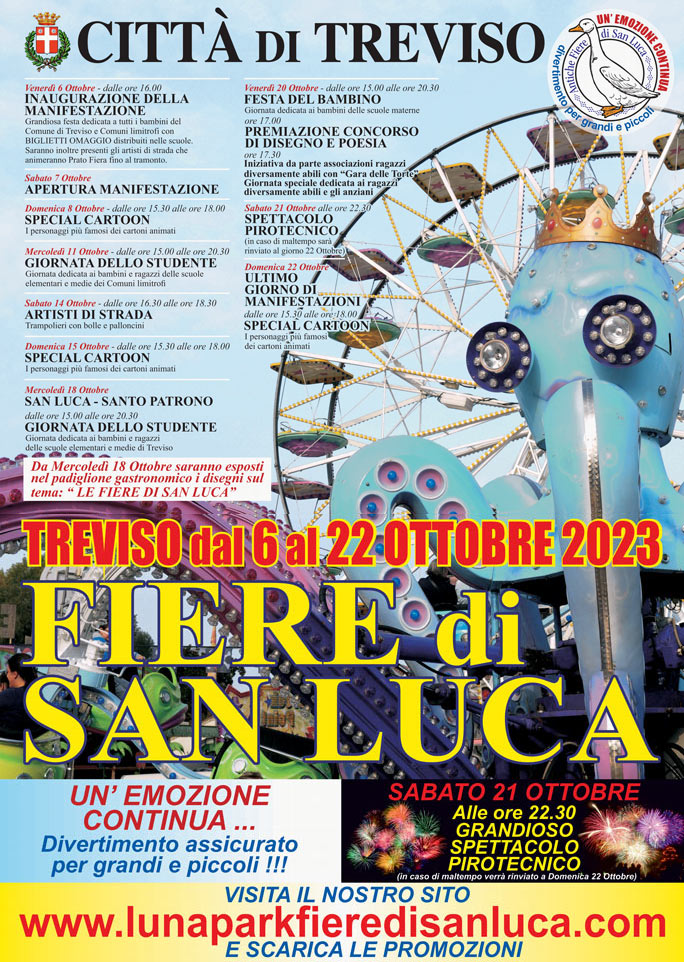 Treviso Fiere di San Luca dal 6 Ottobre al 22 Ottobre 2023