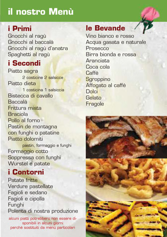 TREVISO MONIGO SAGRA DELLE ROSE menù