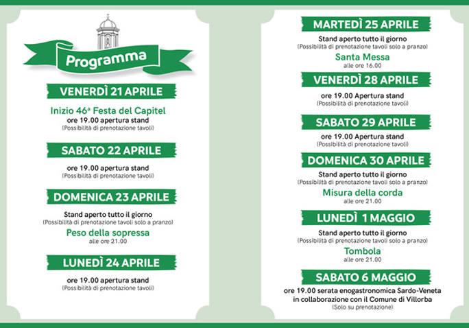 2023 Villorba Fontane Festa del Capite programma
