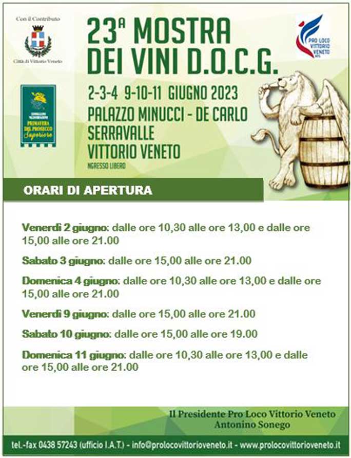 2023 vittorio veneto MOSTRA DEI VINI D.O.C.G. 