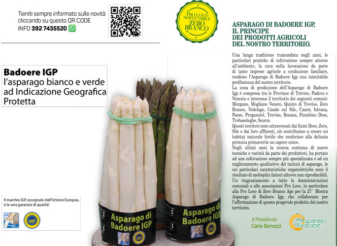 2024 ZERO BRANCO MOSTRA ASPARAGO DI BADOERE IGP asparago bianco e asparago verde