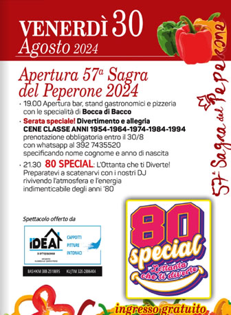 30 agosto 2024 SAGRA DEL PEPERONE A ZERO BRANCO