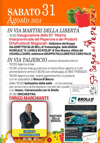 31 agosto 2024 SAGRA DEL PEPERONE A ZERO BRANCO