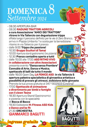 8 settembre 2024 SAGRA DEL PEPERONE A ZERO BRANCO