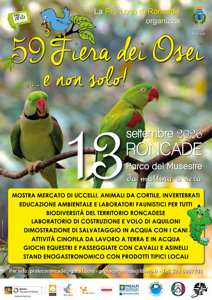 RONCADE FIERA DEI OSEI FIERA DEGLI UCCELLI MOSTRA MERCATO ANIMALI