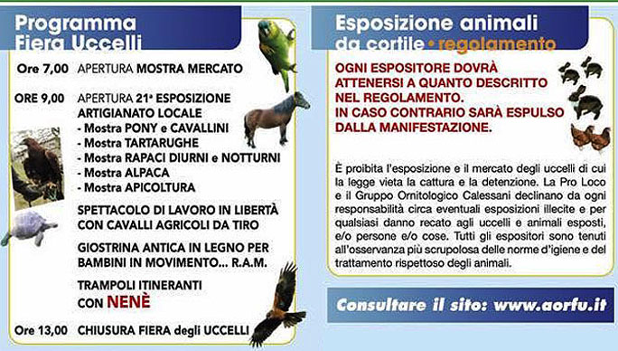 SPRESIANO FIERA DEGLI UCCELLI E ANIMALI DA CORTILE programma