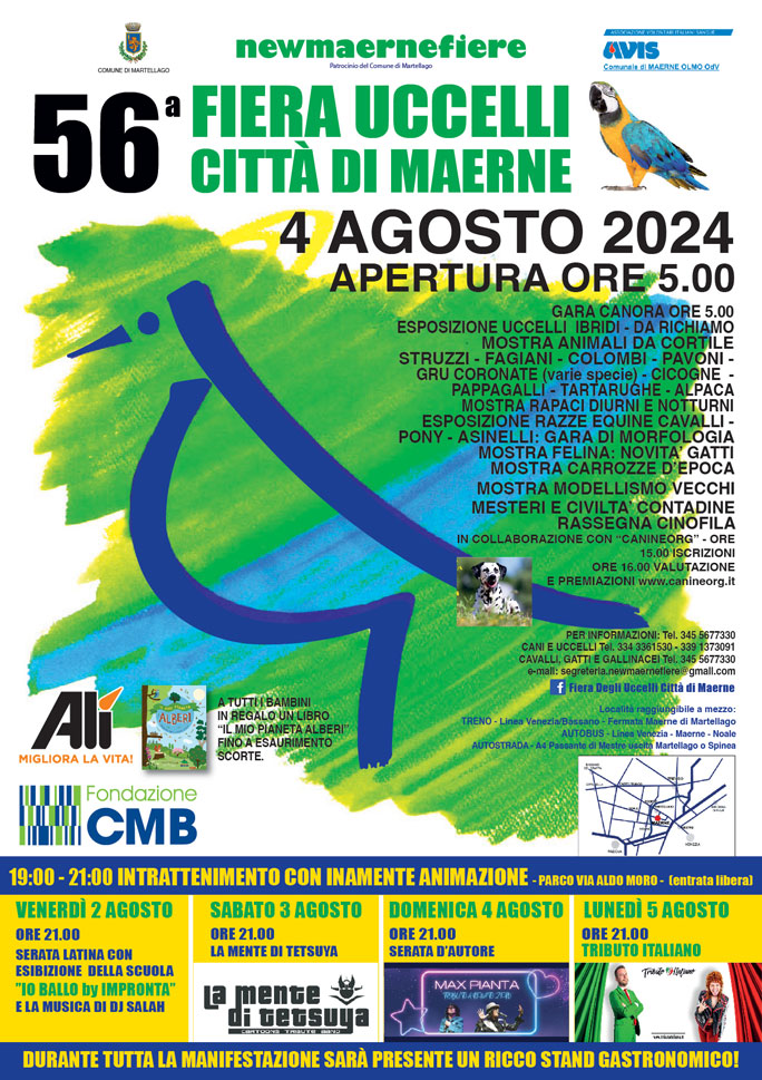 2024 VENEZIA MARTELLAGO MAERNE FIERA UCCELLI E SUMMER MUSIC