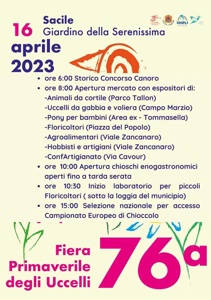 2023 Fiera Primaverile Degli Uccelli a Sacile Pordenone