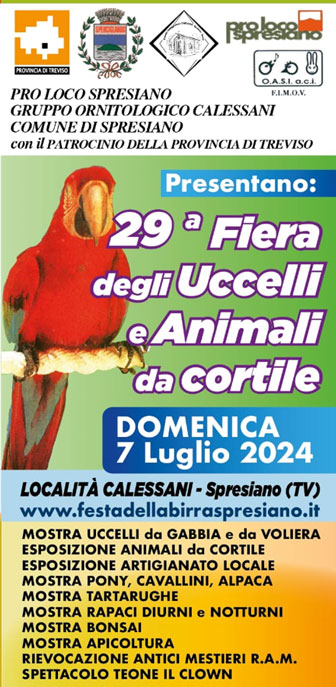 2024 SPRESIANO FIERA DEGLI UCCELLI E ANIMALI DA CORTILE programma