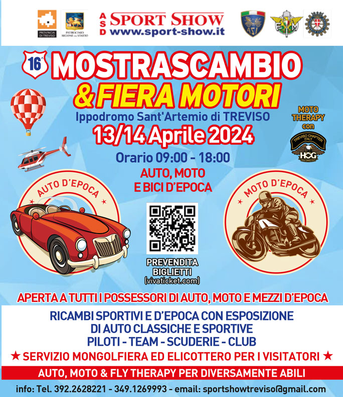 Mostra Scambio e Fiera Motori, Auto, Moto e Bici d'Epoca a Treviso