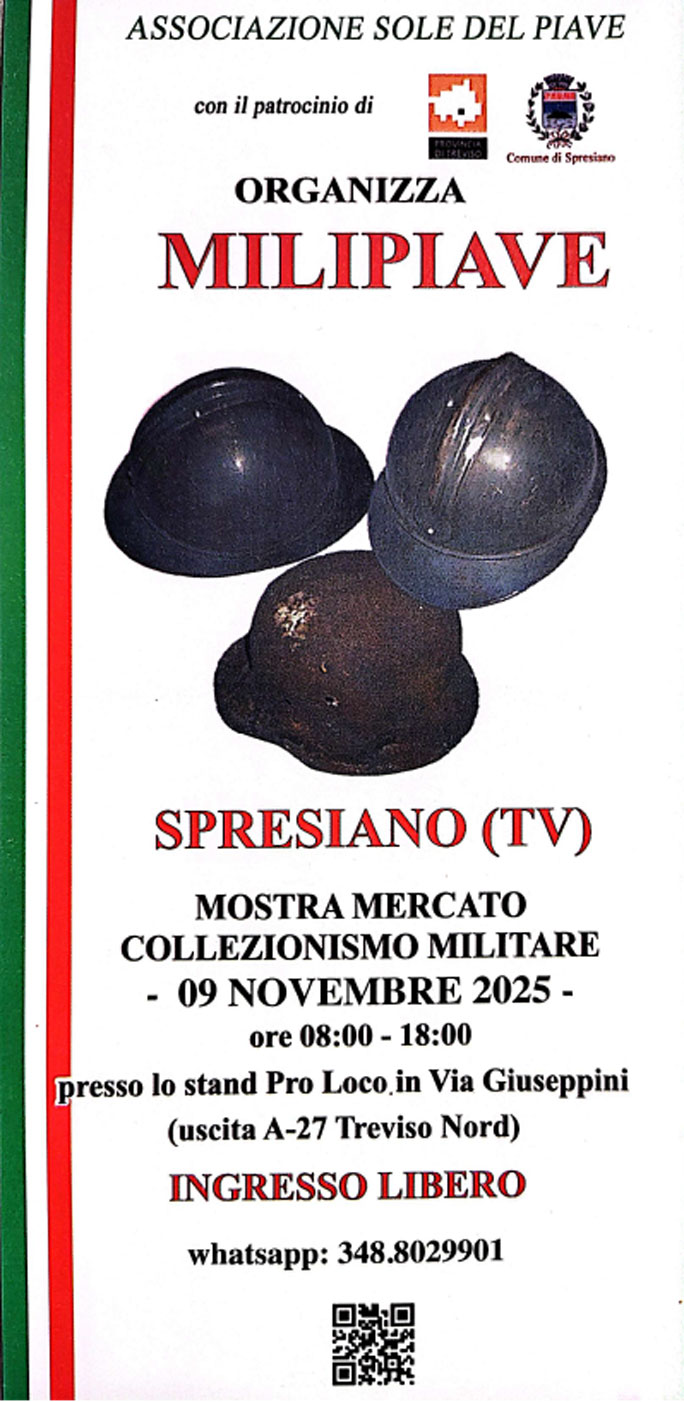 MOSTRA MERCATO COLLEZIONISMO MILITARE MILIPIAVE A TREVISO SPRESIANO