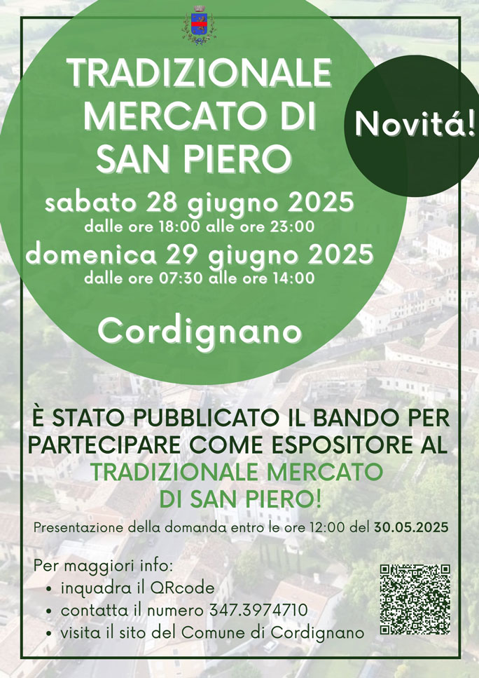 cordignano tradizionale mercato di san pietro e paolo bando per partecipare