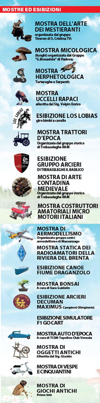 PADOVA TREBASELEGHE MOSTRE ED ESIBIZIONI