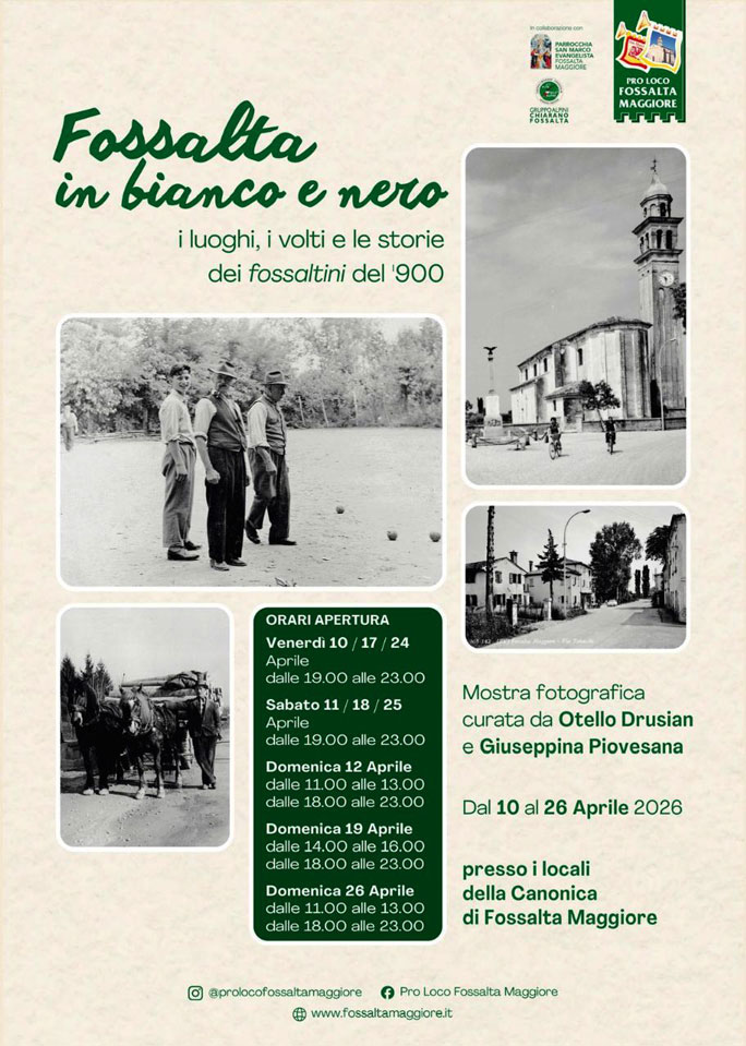 CHIARANO FOSSALTA MAGGIORE mostra fotografica fossalta in bianco e nero