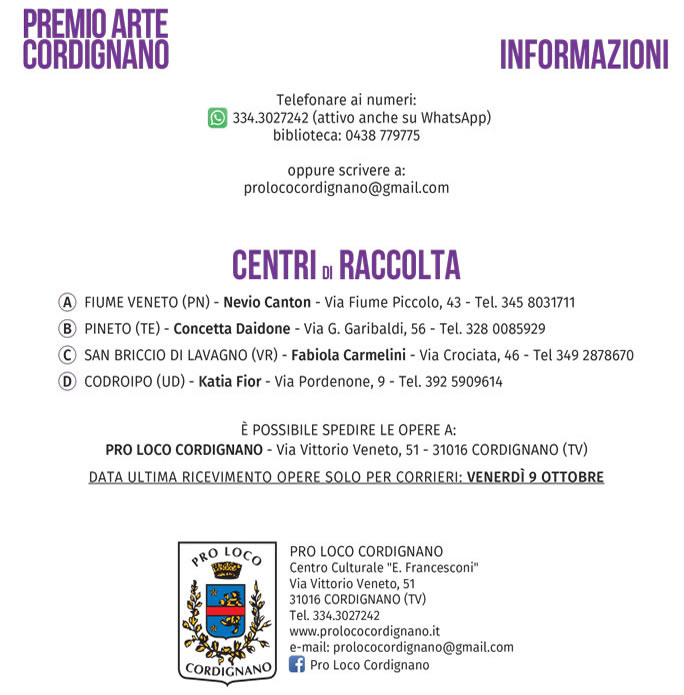 cordignano premio nazionale di pittura, grafica e acquerello informazioni