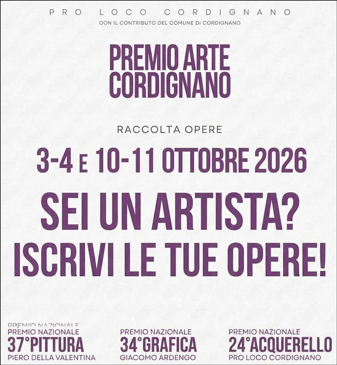 cordignano premio nazionale di pittura, grafica e acquerello iscrizione artisti