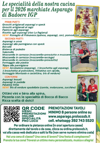 ZERO BRANCO MOSTRA ASPARAGO DI BADOERE IGP menù