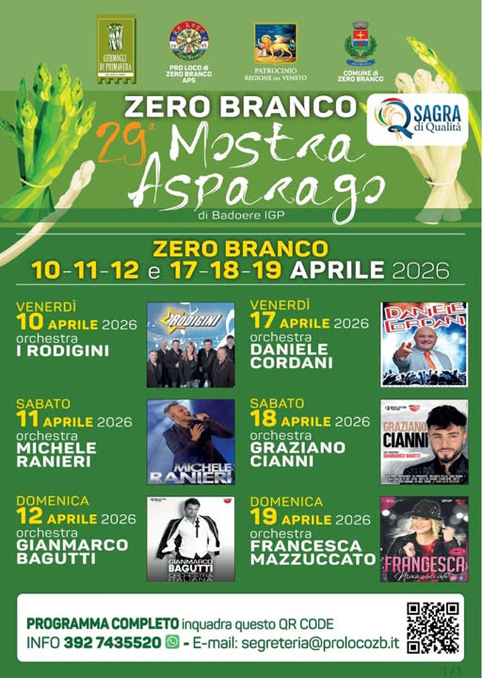 ZERO BRANCO MOSTRA ASPARAGO DI BADOERE IGP programma