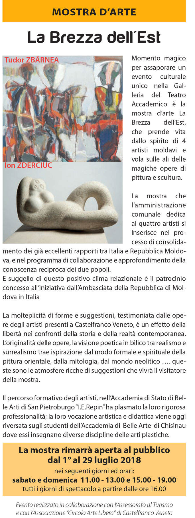 CASTELFRANCO VENETO MOSTRA D'ARTE LA BREZZA DELL'EST