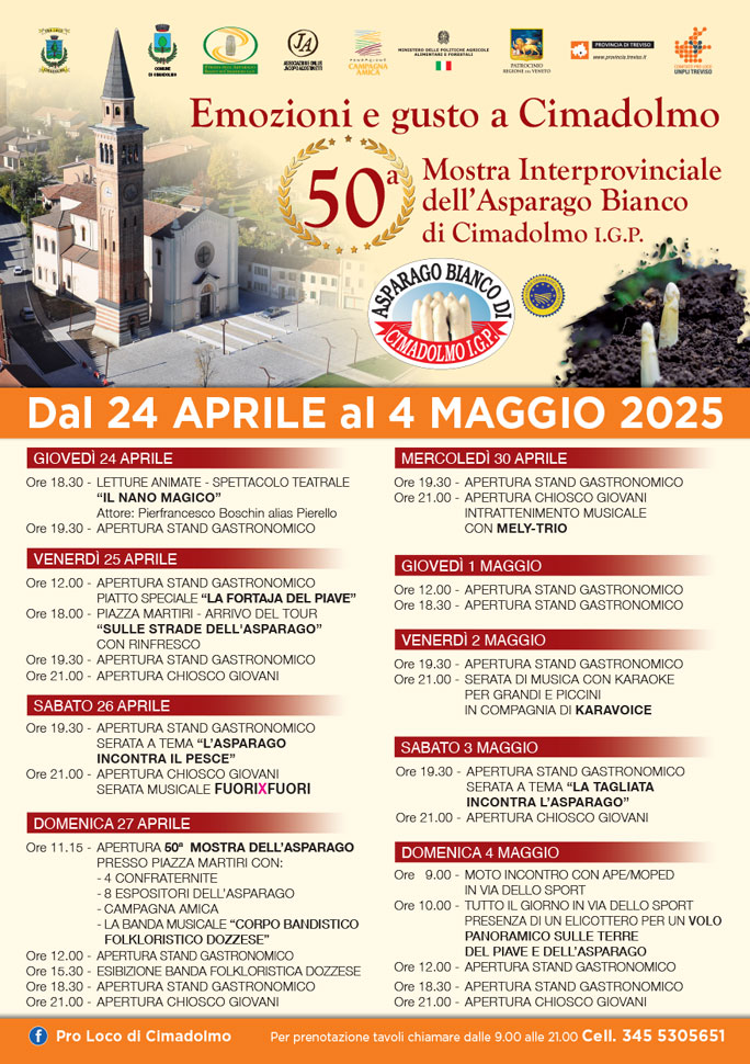 2025 CIMADOLMO FESTA DELL'ASPARAGO BIANCO DI CIMADOLMO IGP programma