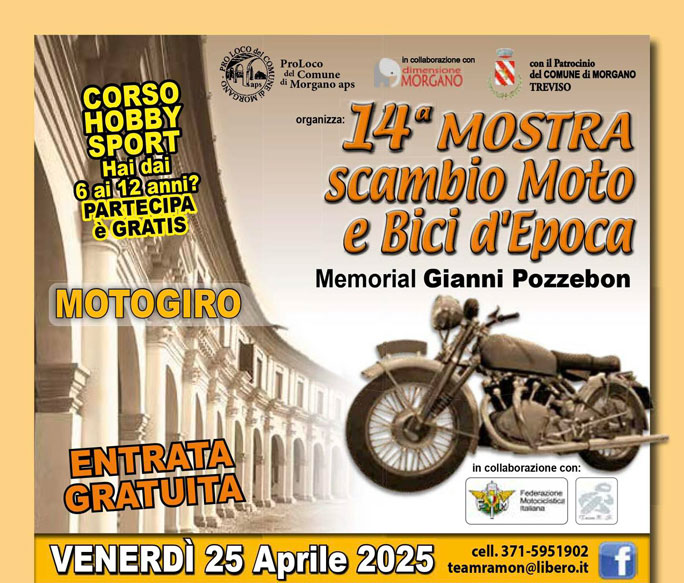 Mostra scambio moto e bici d'epoca a bafoere di morgano