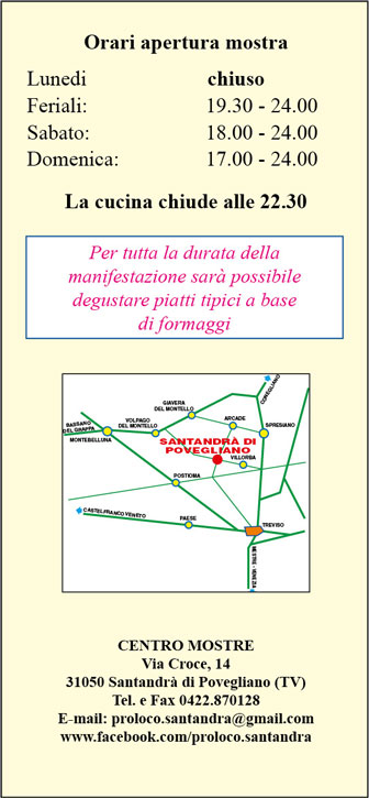 POVEGLIANO SANTANDRA' MOSTRA FORMAGGI TIPICI E MOSTRA DEL PROSCIUTTO CRUDO informazioni