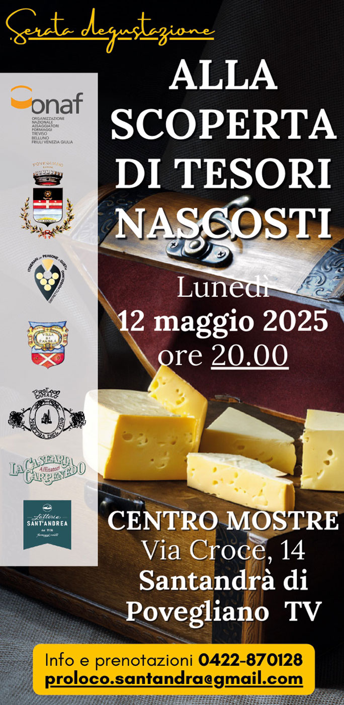 POVEGLIANO SANTANDRA' MOSTRA FORMAGGI TIPICI E MOSTRA DEL PROSCIUTTO CRUDO serata degustazione