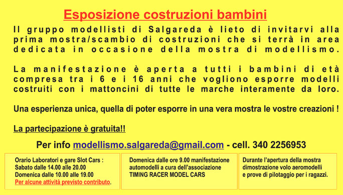 2017 SALGAREDA 2ª MOSTRA SCAMBIO MODELLISMO E ATTIVITA' LUDICHE ESPOSIZIONE COSTRUZIONI BAMBINI