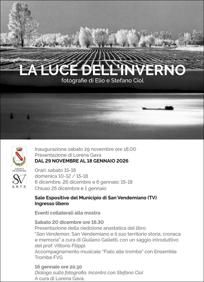 san vendemiano mostra fotografica la luce dell'inverno fotografie di elio e stefano ciol
