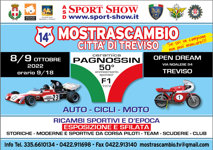 Treviso Mostra Scambio Città di Treviso Auto, Moto, Cicli, Sabato 8 Ottobre e Domenica 9 Ottobre 2022