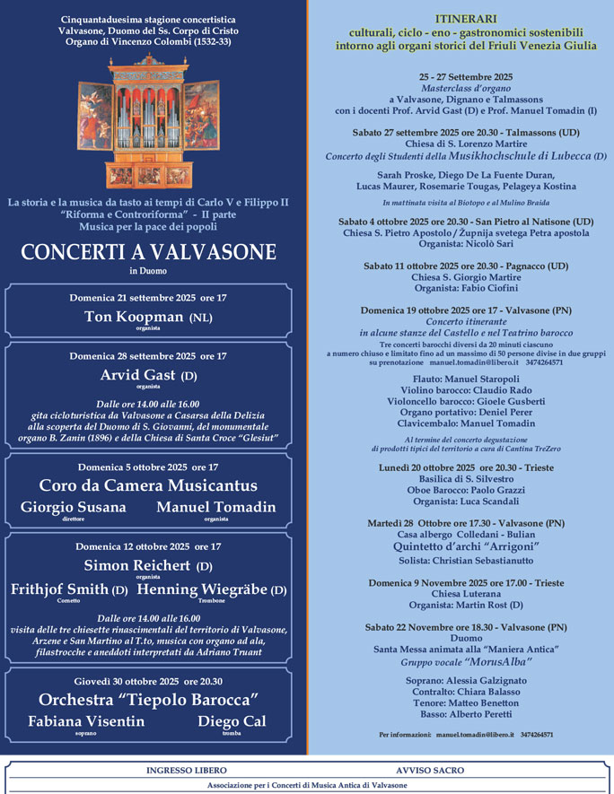 valvasone stagione concerti programma