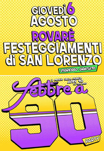 FEBBRE A 90
PARTY DEDICATO AL MEGLIO DELLA MUSICA ANNI 90