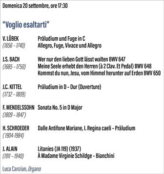 FESTIVAL ORGANISTICO SAN MICHELE ARCANGELO concerto settembre 20