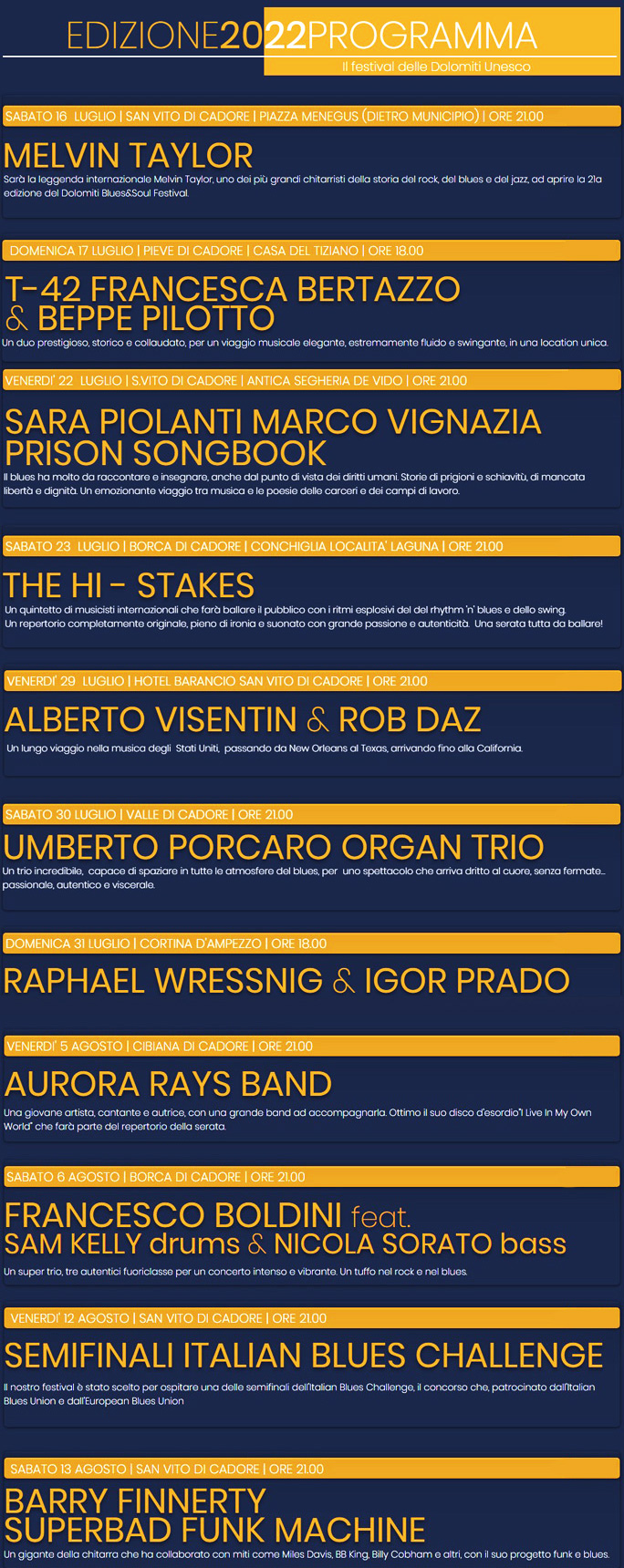 2022 dolomiti blues and soul festival programma