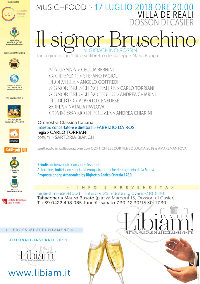 2018 FESTIVAL MUSICALE DELLE ECCELLENZE VENETE IN VILLA MUSIC + FOOD a QUINTO DI TREVISO VILLA DE REALI A CASIER