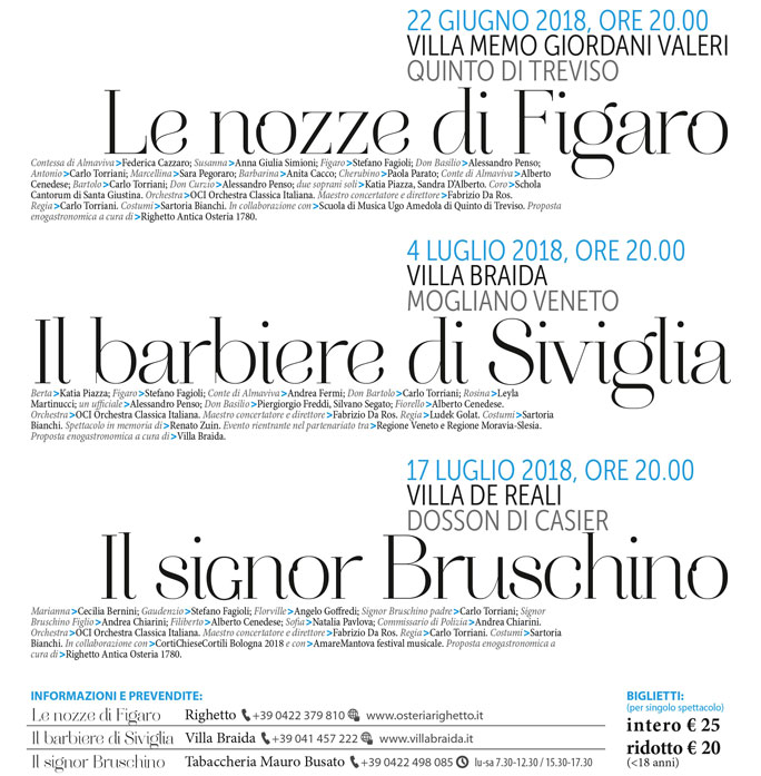 2018 FESTIVAL MUSICALE DELLE ECCELLENZE VENETE IN VILLA MUSIC + FOOD