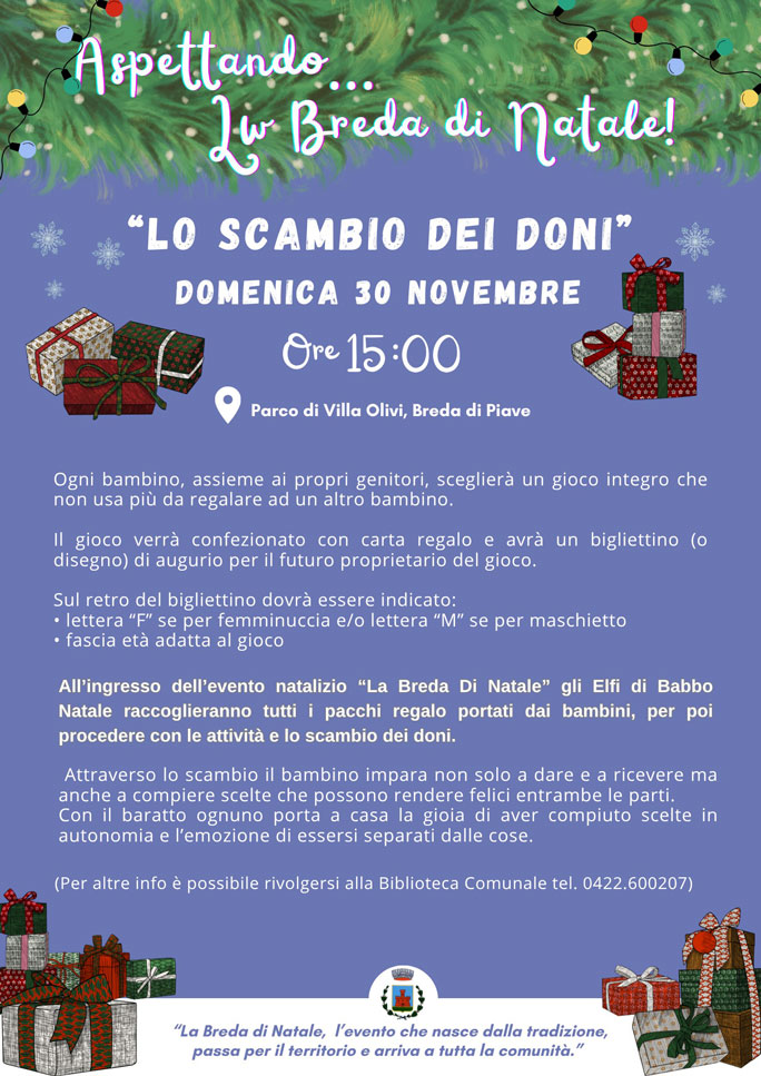 breda di piave feste di natale scambio dei doni