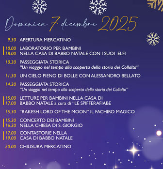 NATALE A COLLALTO MERCATINI DI NATALE domenica 7 dicembre