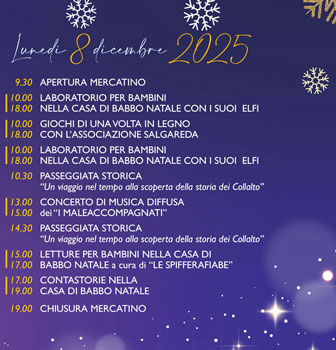 NATALE A COLLALTO MERCATINI DI NATALE lunedi 8 dicembre